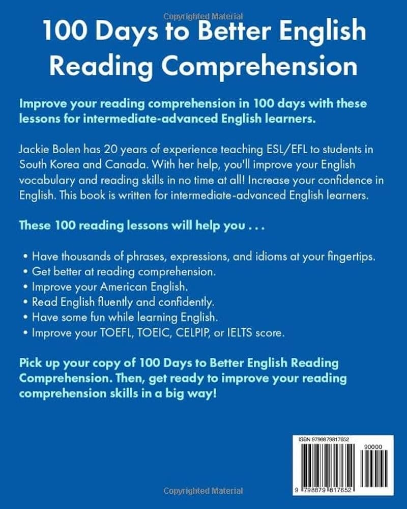 100 Days To Better English Reading Comprehension Intermediate 