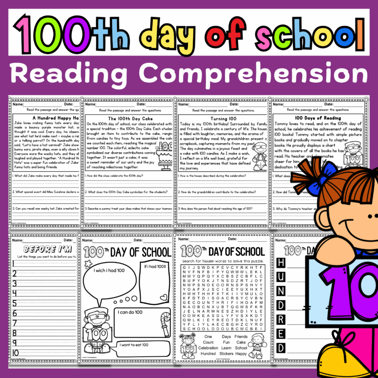 100th Day Of School Reading Comprehension Passages U0026 Questions Activities