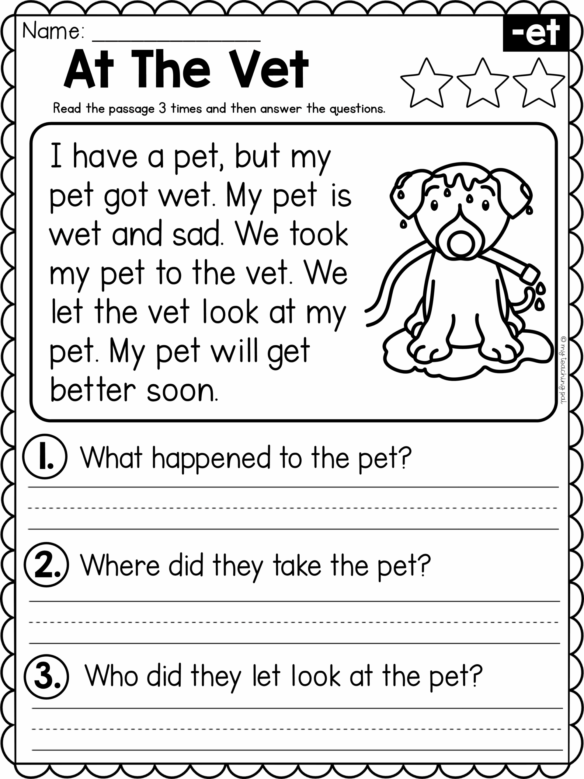 Morning Reading And Comprehension Worksheet