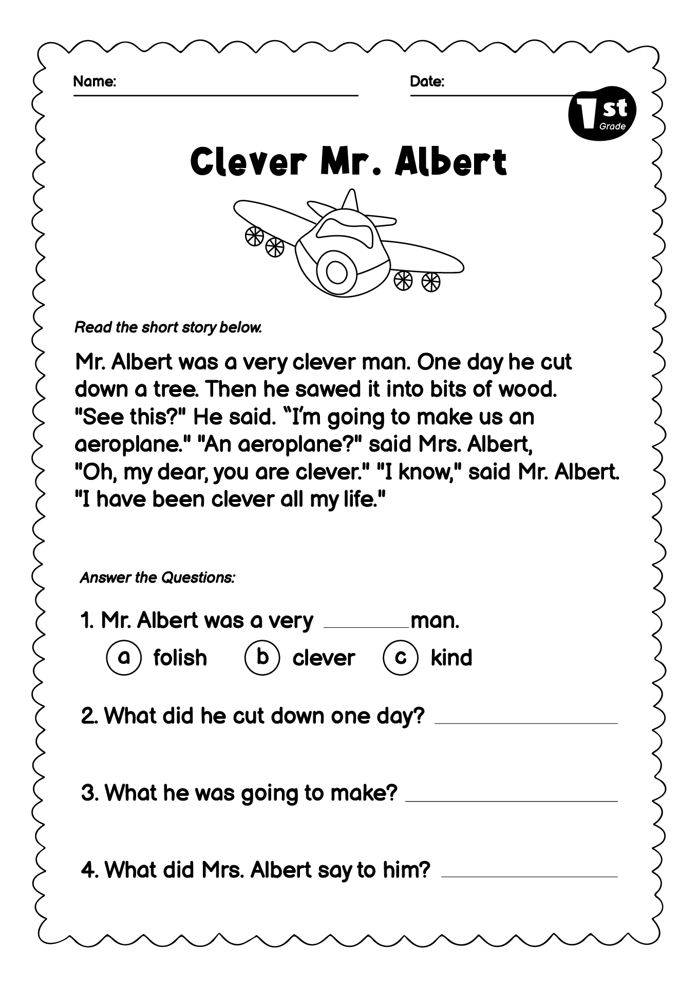 12 First Grade Reading Comprehension Worksheets Free PDF At Worksheeto