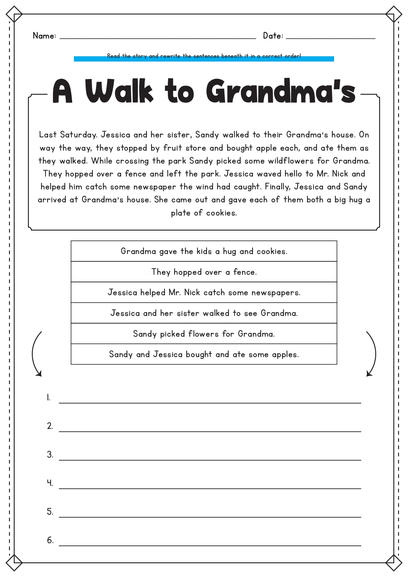 Timeline Reading Comprehension Worksheet