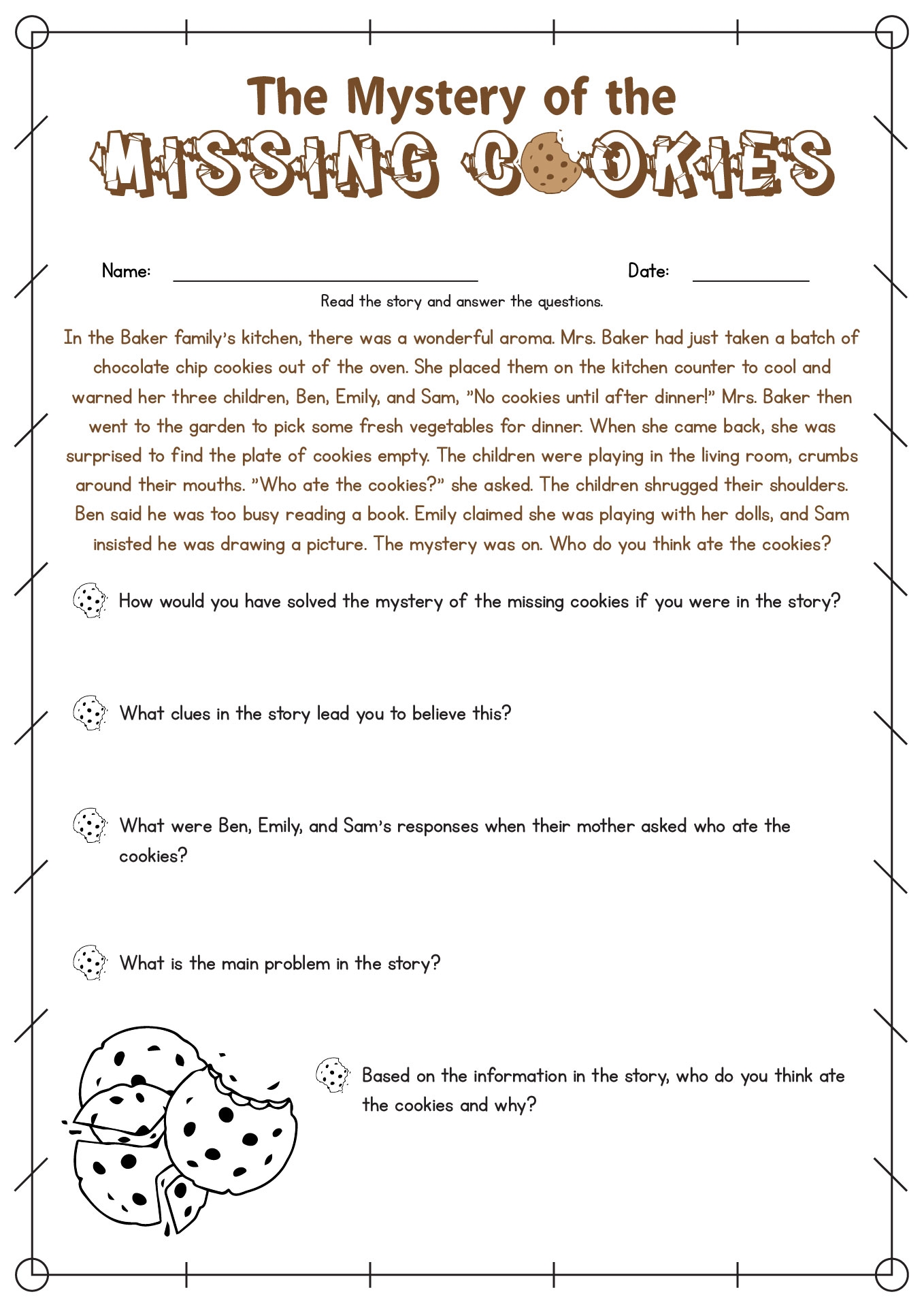 Printable Fourth Grade Reading Comprehension Worksheets