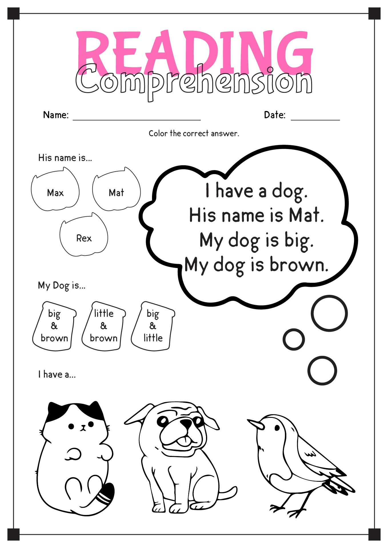16 Comprehension Reading English Worksheets Free PDF At Worksheeto