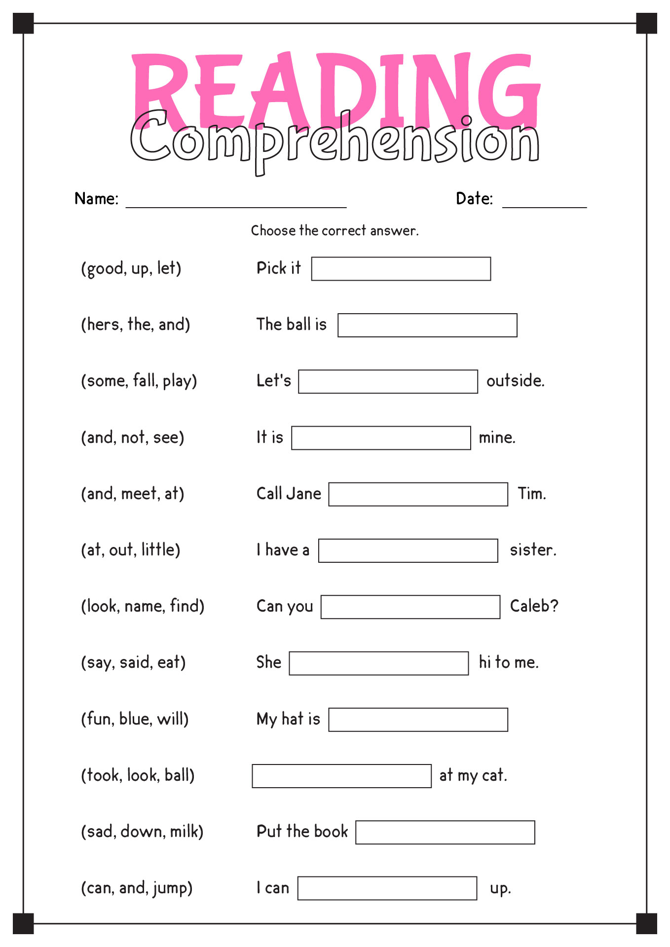 16 Comprehension Reading English Worksheets Free PDF At Worksheeto