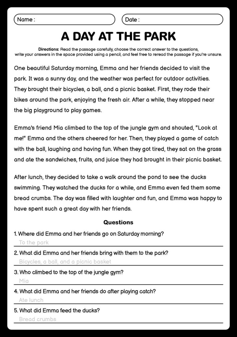 18 Wh Questions Reading Comprehension Worksheets Free PDF At Worksheeto