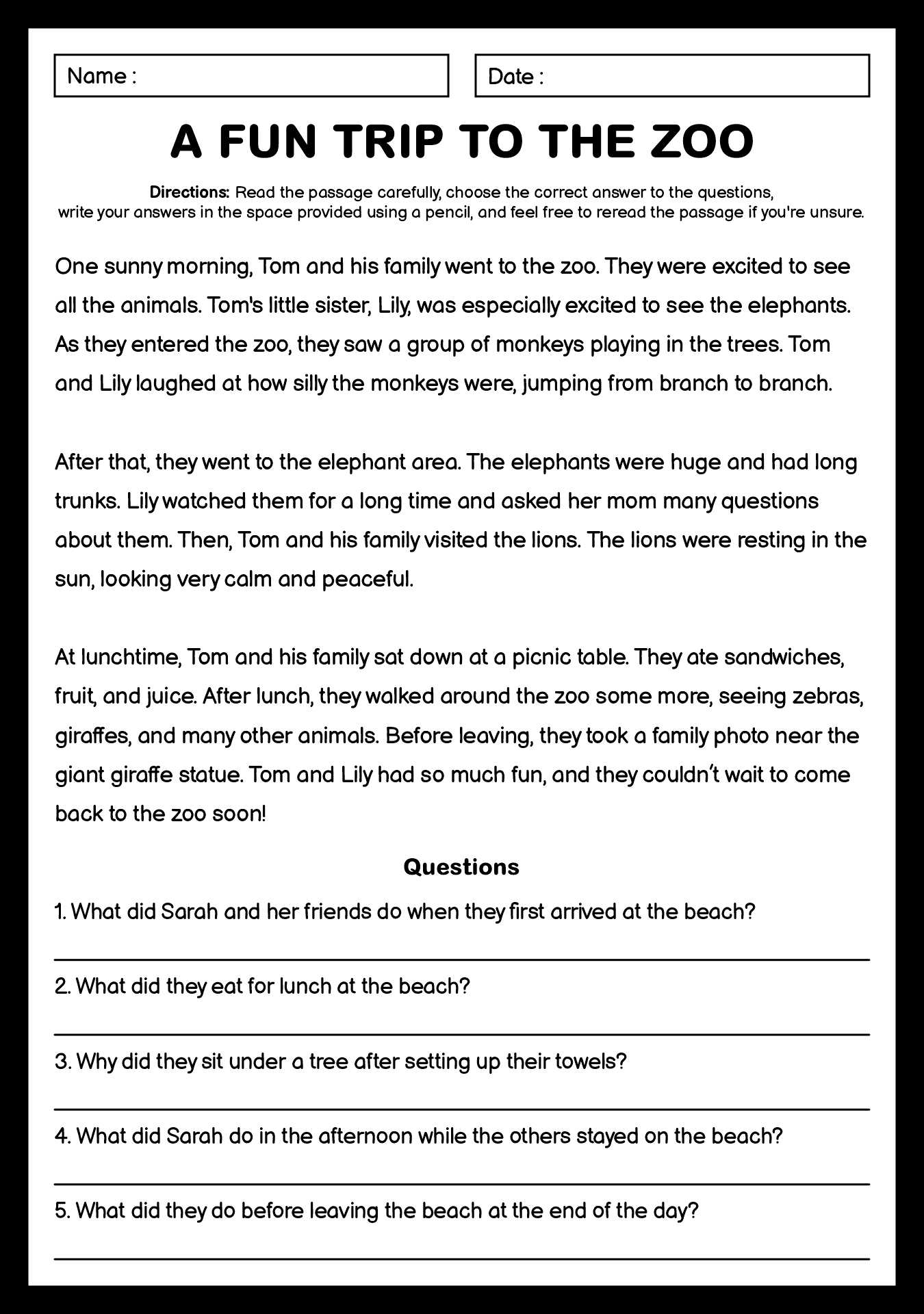 18 Wh Questions Reading Comprehension Worksheets Free PDF At Worksheeto