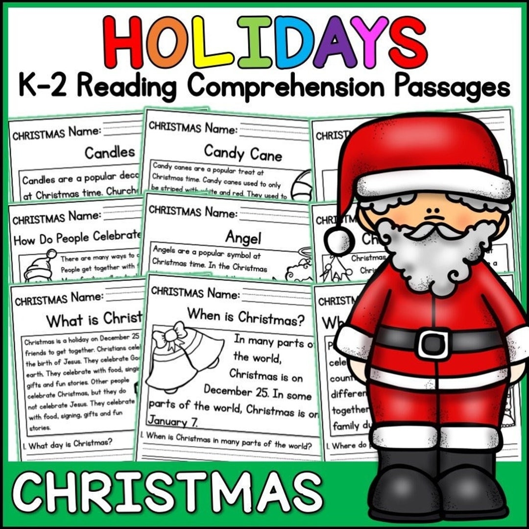 1st 2nd Grade Reading Comprehension Christmas Passages 