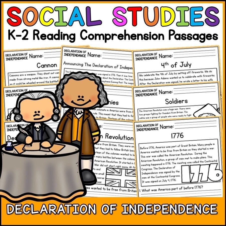 Independence Day Reading Comprehension Worksheets