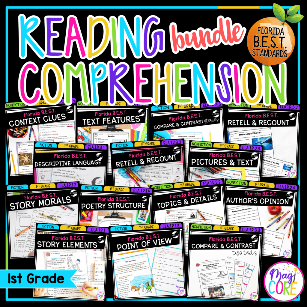 1st Grade Florida BEST Reading Comprehension Bundle MagiCore