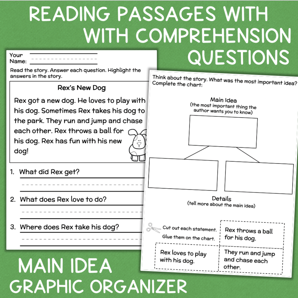Reading Comprehension Main Idea Worksheets