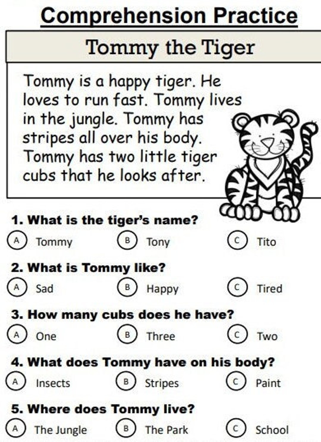 20 Reading Comprehension Stories Multiple Choice Etsy Canada
