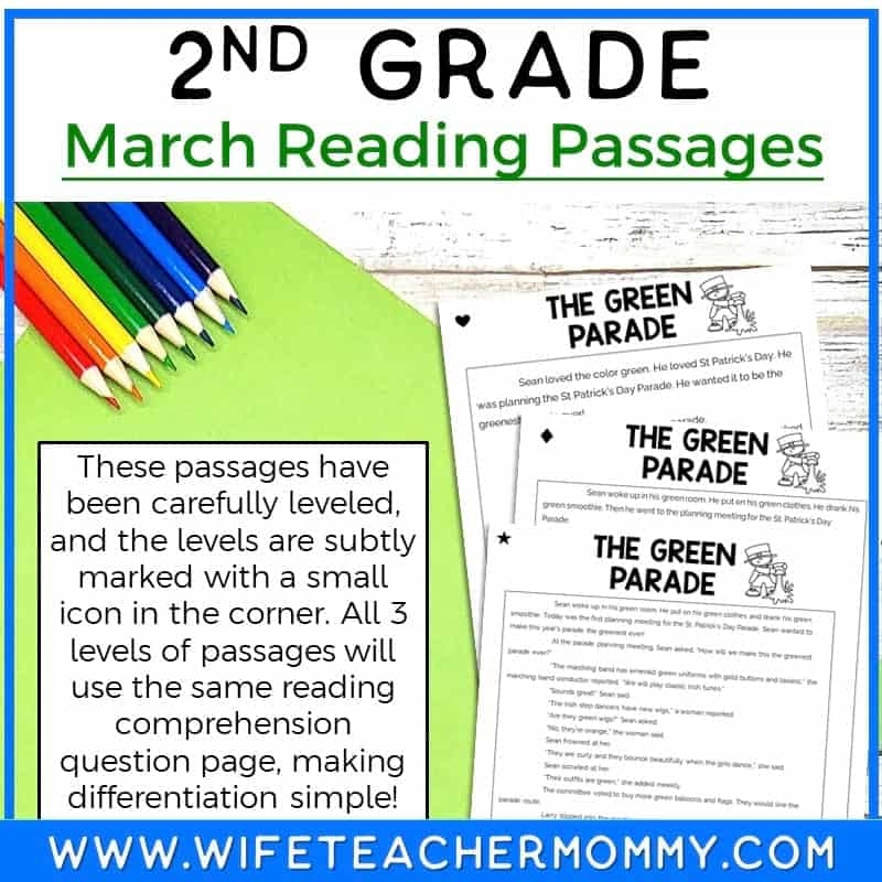 2nd Grade March Reading Passages Printable Version Educate U0026 Rejuvenate