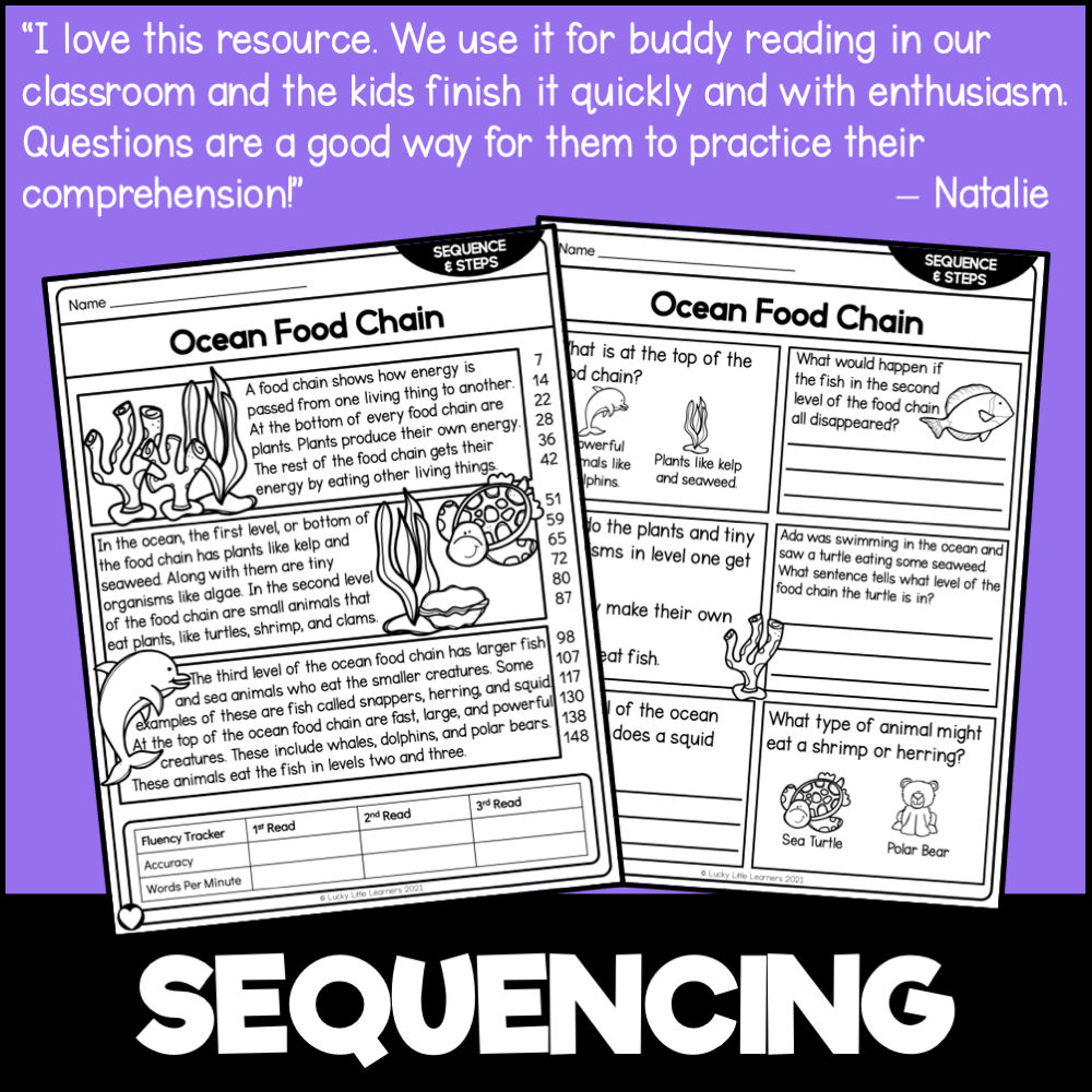 Reading Comprehension Sequencing Worksheets 2nd Grade