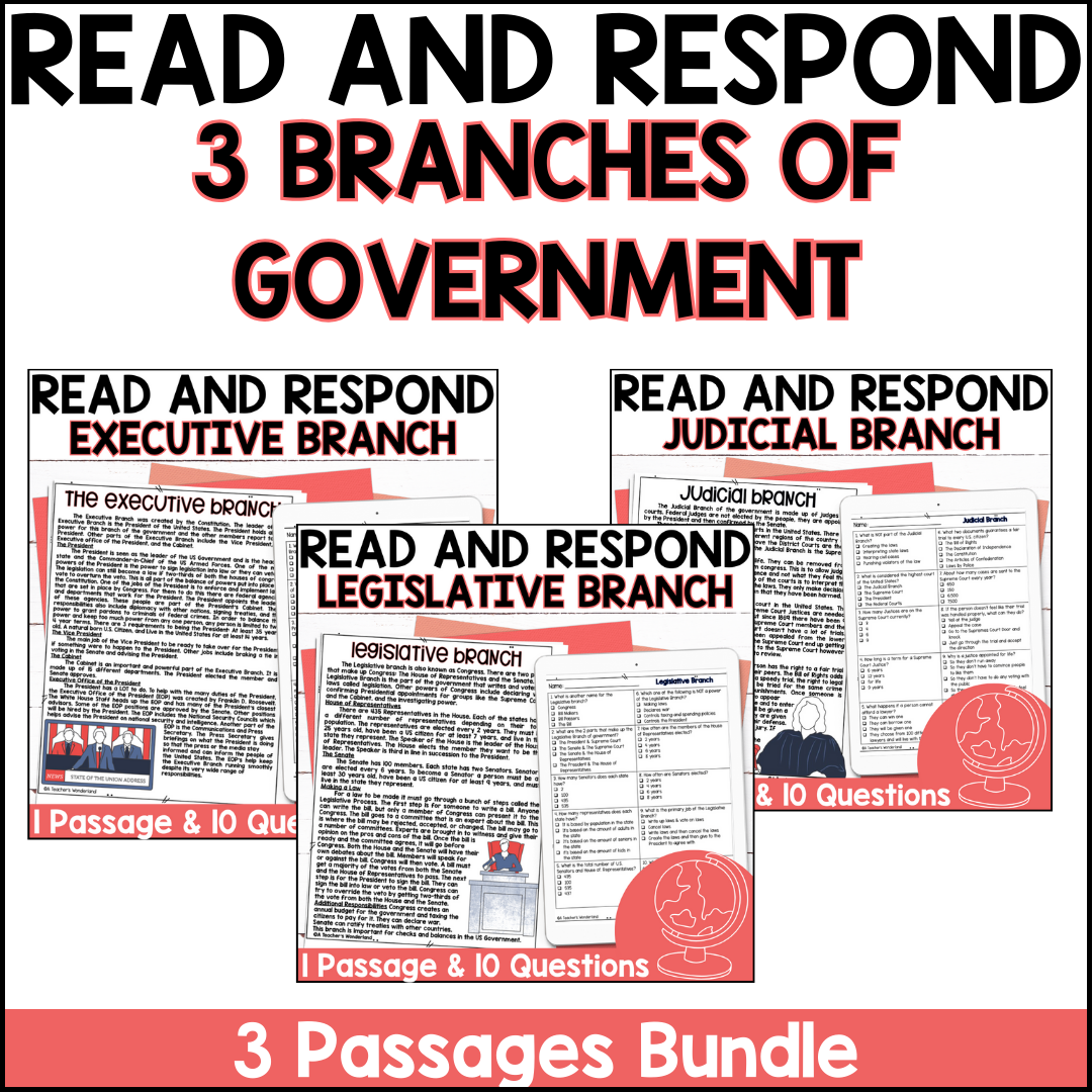 American Government Reading Comprehension Worksheets