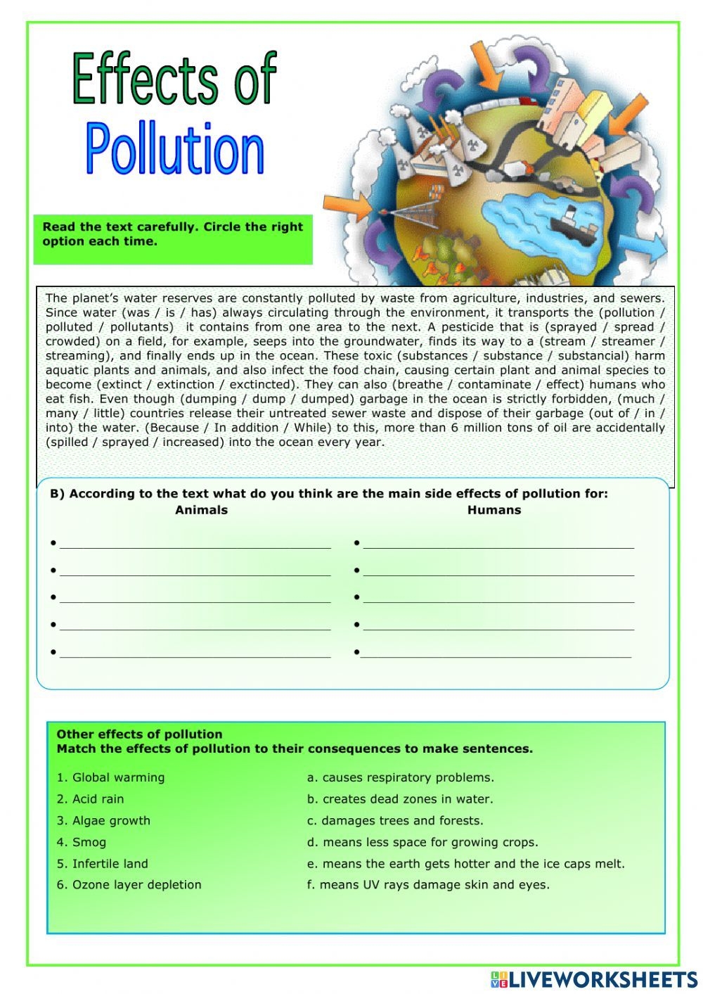 31 ENVIRONMENTAL PROBLEMS Ideas In 2025 Environmental Problem Reading Comprehension Reading Comprehension Lessons