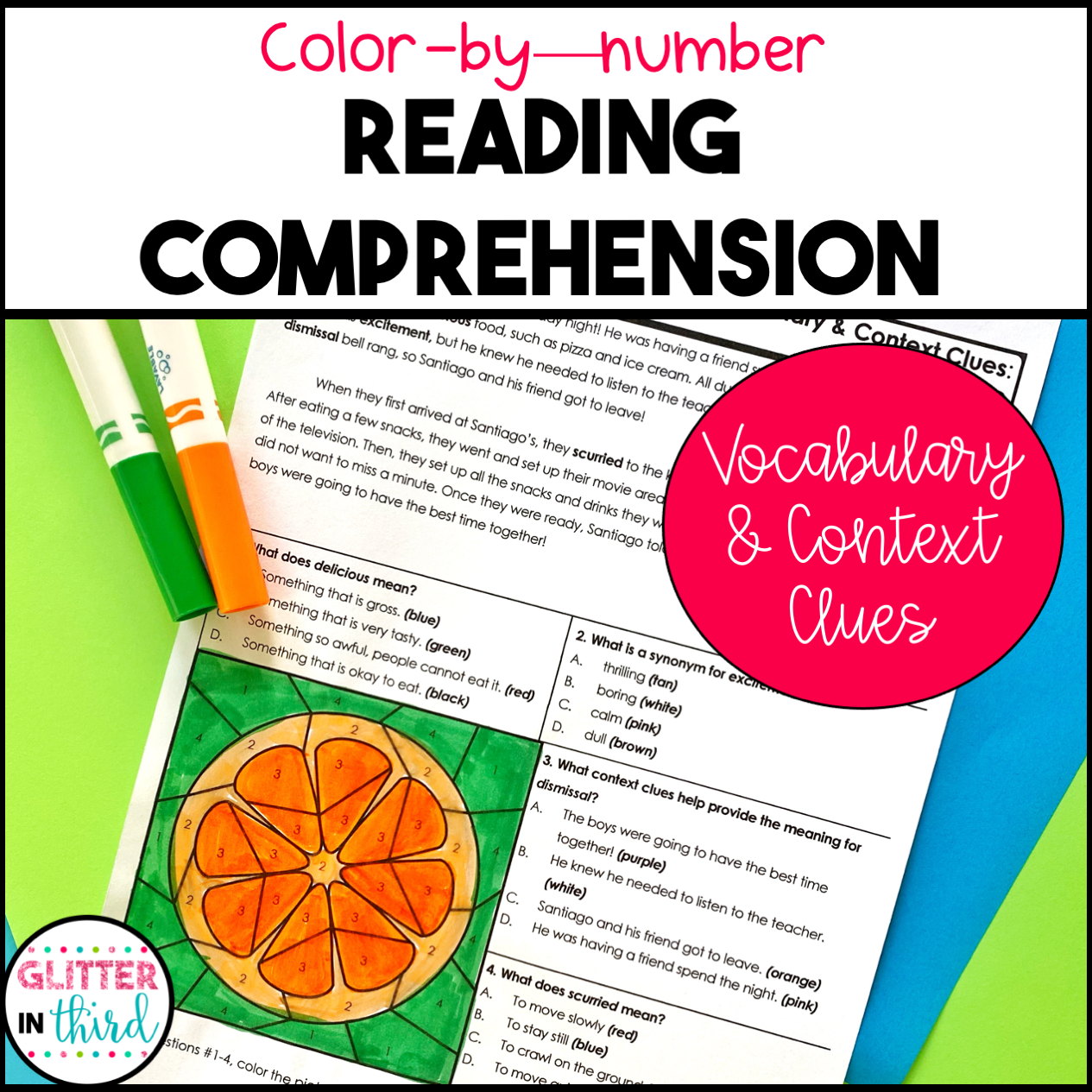 3rd Grade Context Clues Worksheets Passages Reading Comprehension 