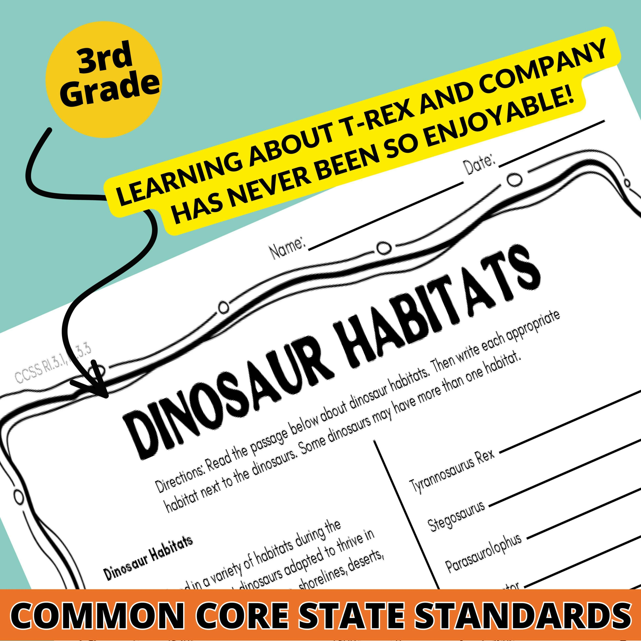 Free Dinosaur Reading Comprehension Worksheets
