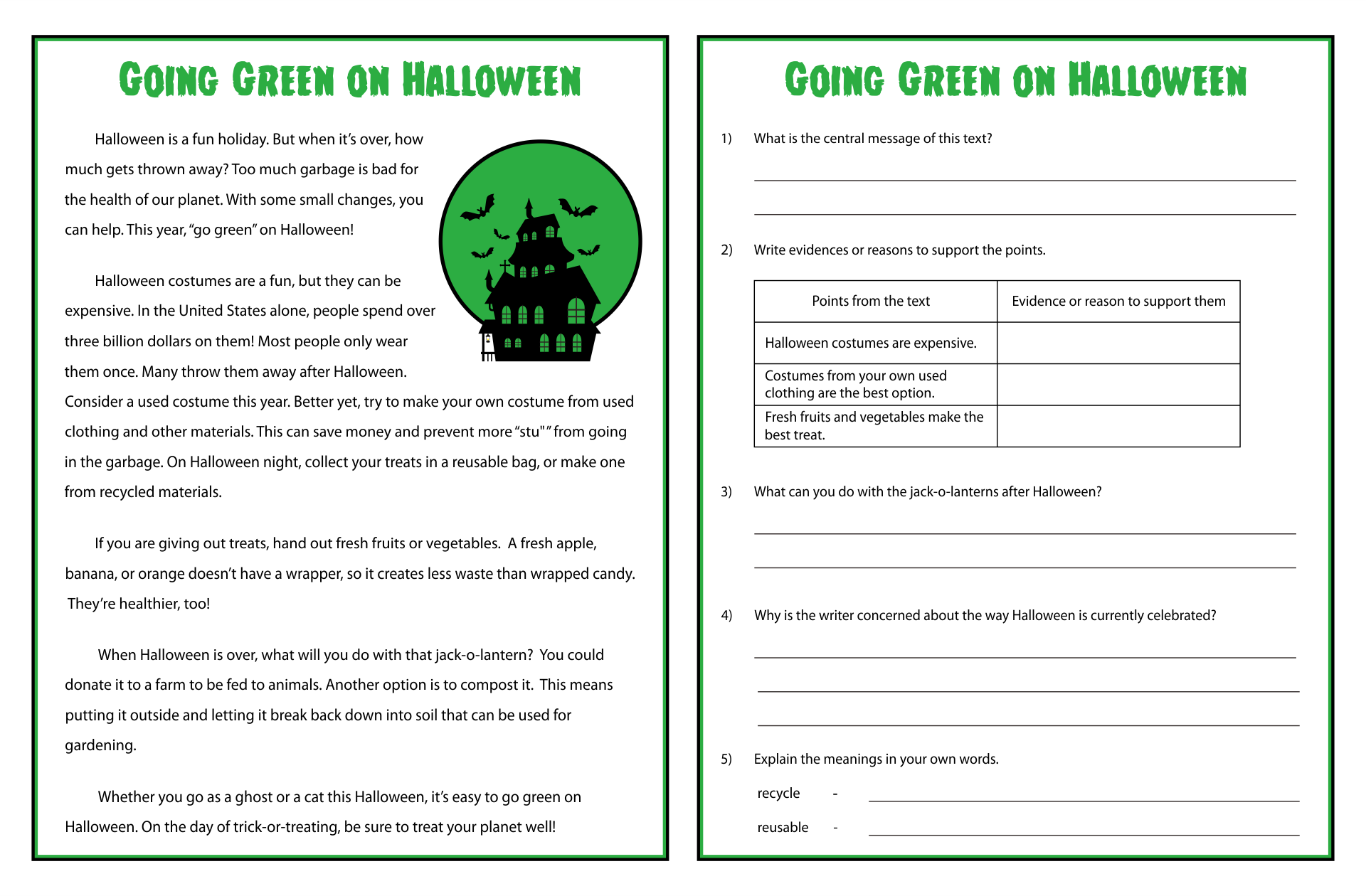 Free Reading Comprehension Worksheets 4th Grade