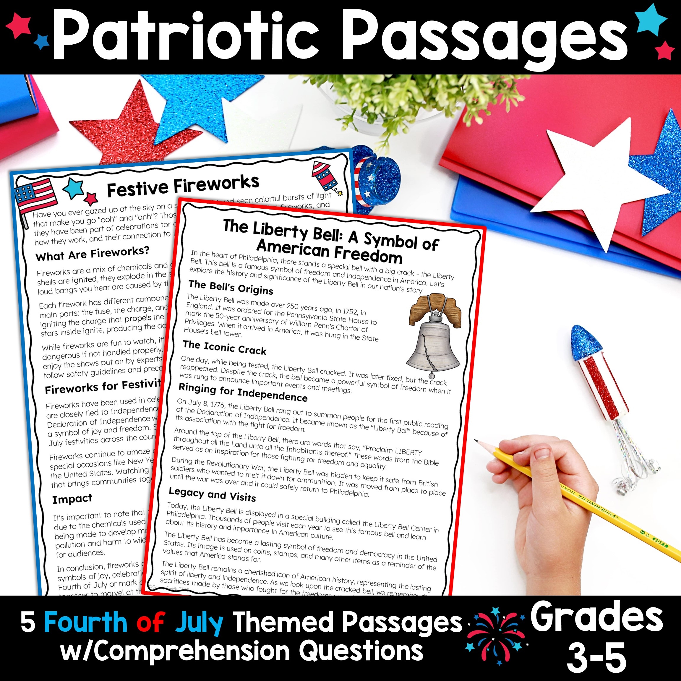 4th Of July Summer Reading Passages With Comprehension Questions Thrifty In Third Grade