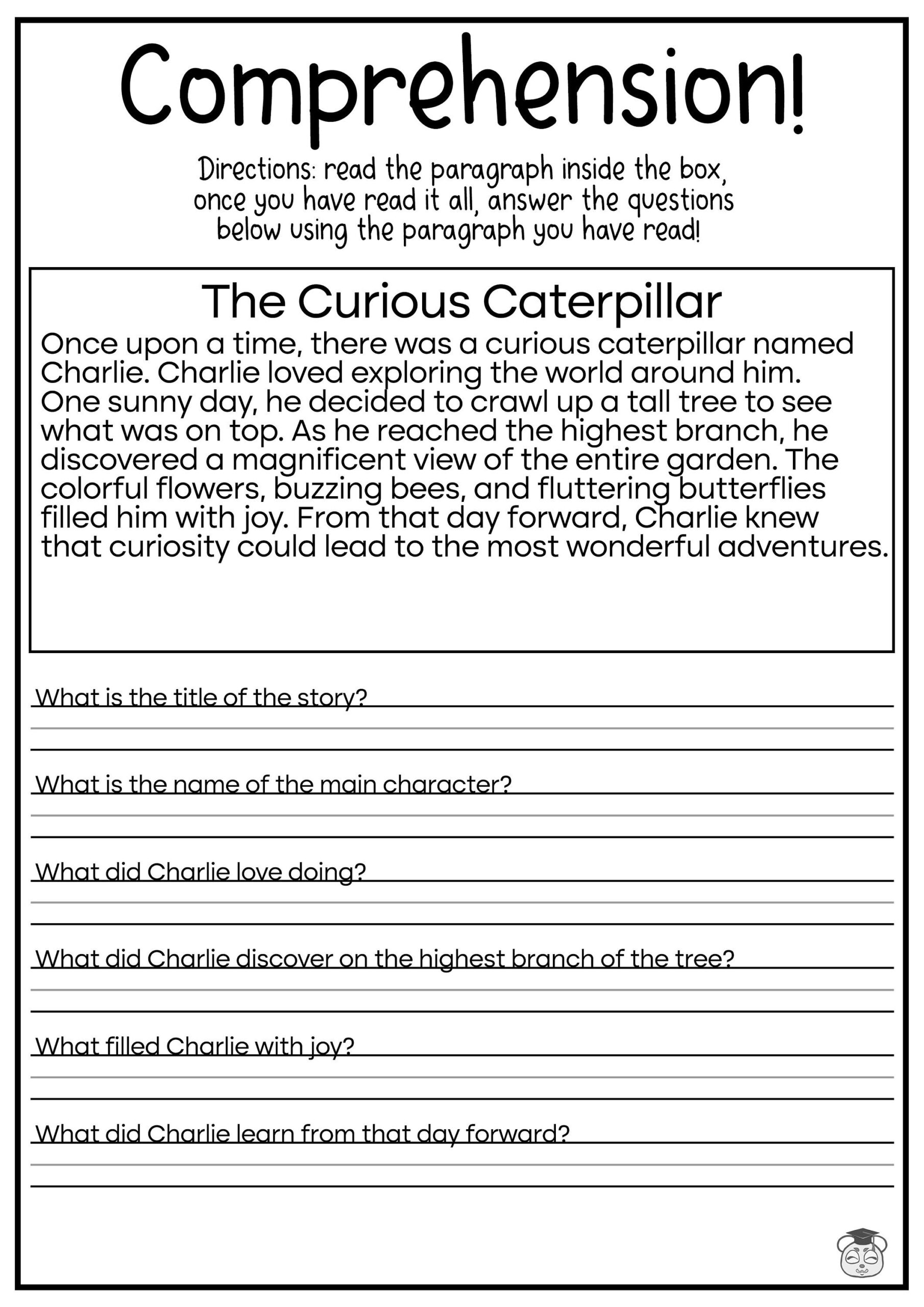 5 Printable Reading Comprehension English Worksheets ages 4 7 