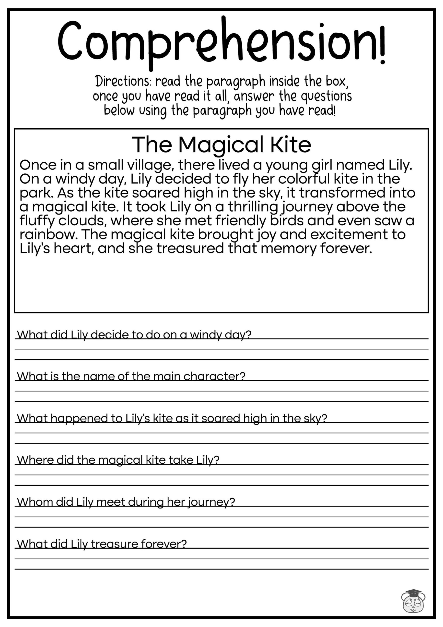 5 Printable Reading Comprehension English Worksheets ages 4 7 KG1 To Grade 2 Etsy New Zealand