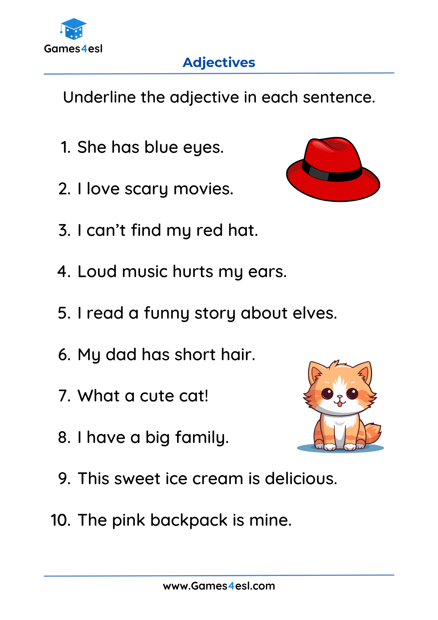 Adjectives Reading Comprehension Worksheets