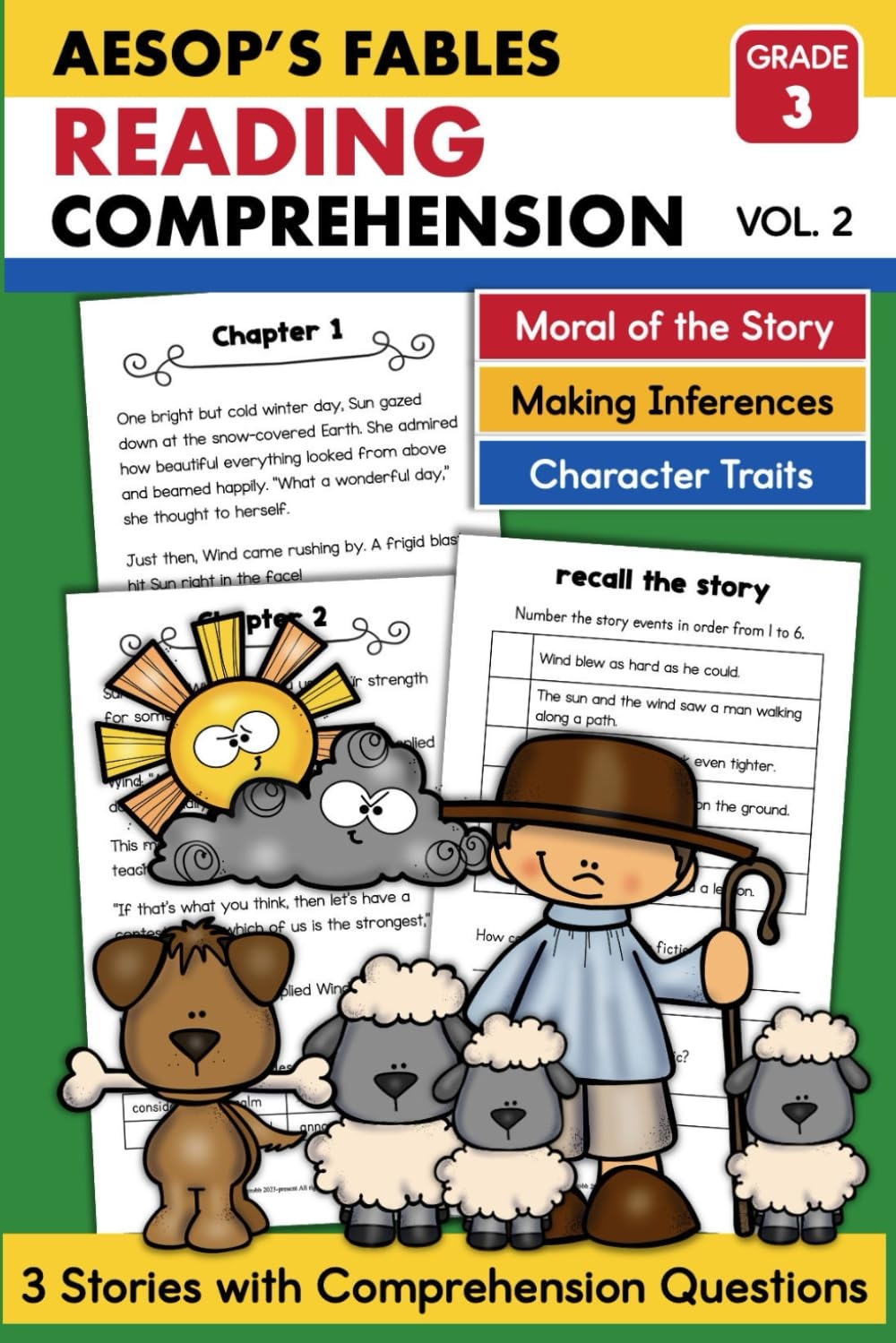Aesop s Fables Moral Of The Story Grade 3 Reading Comprehension Workbook Making Inferences Character Traits Cause And Effect Context Clues Aesop s Fables Reading Skills Builders Ecochardt J 9798871288672 Amazon Books