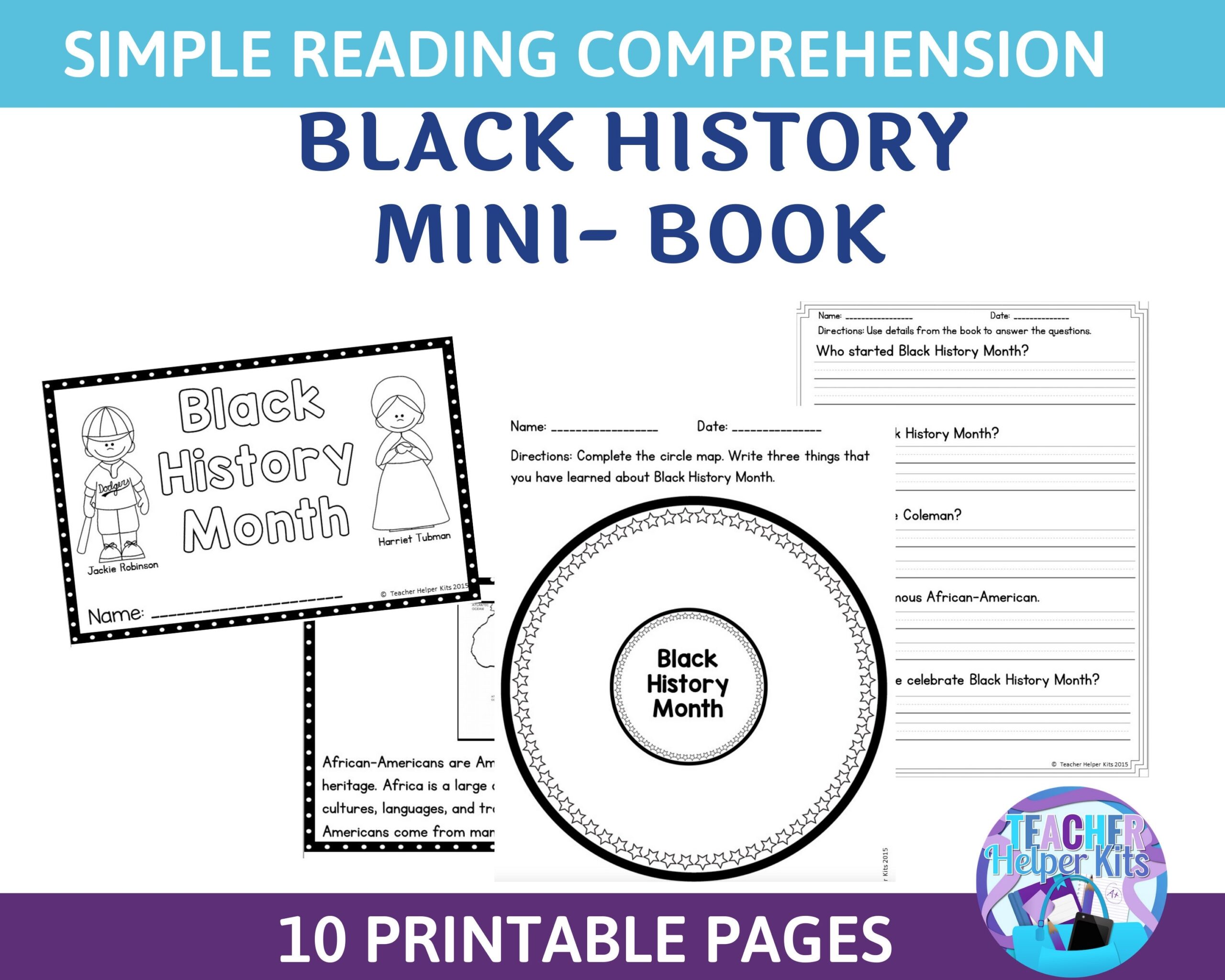 African American History Black History Worksheets Black History Month Mini book Etsy