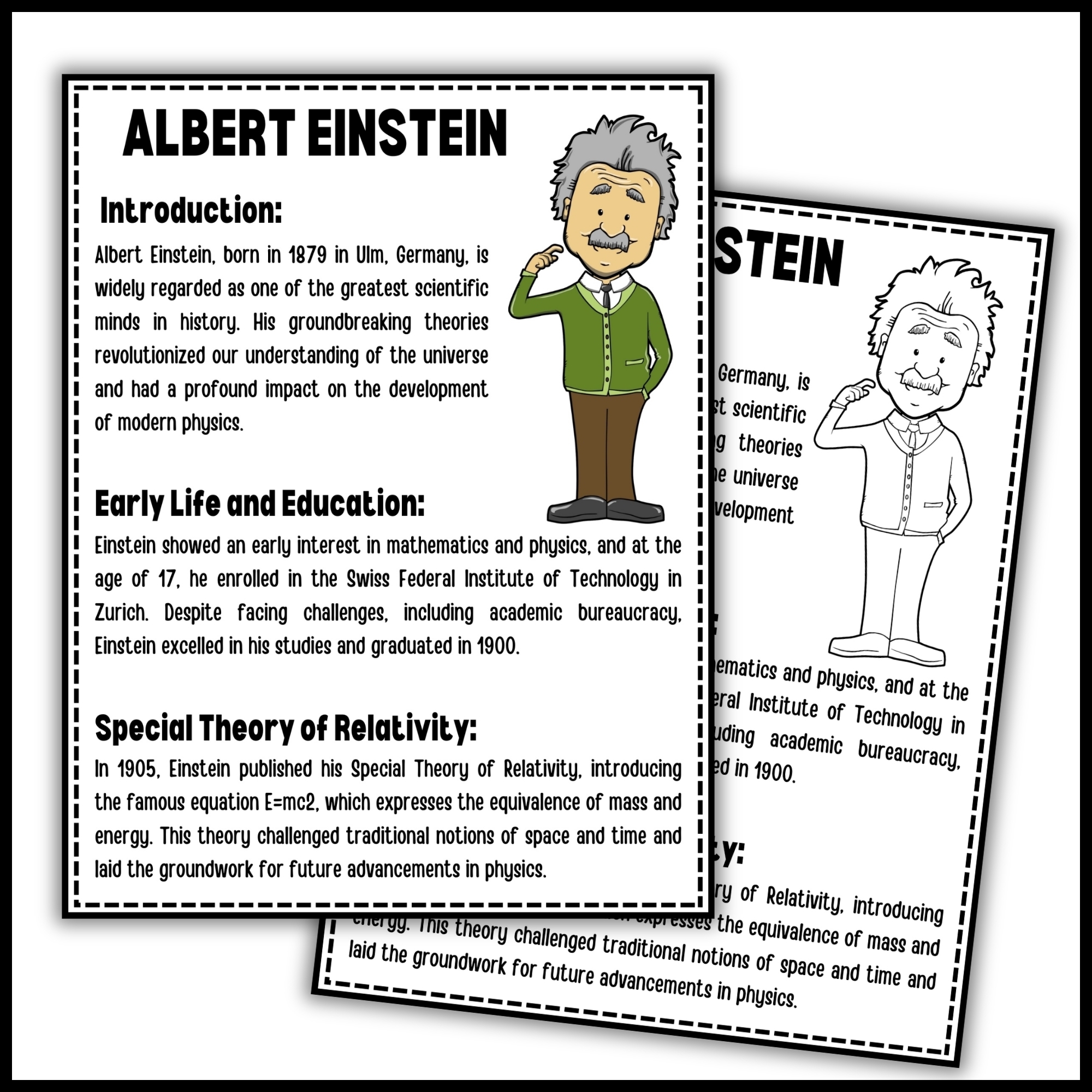 Albert Einstein Reading Comprehension Passage U0026 Questions Made By Teachers
