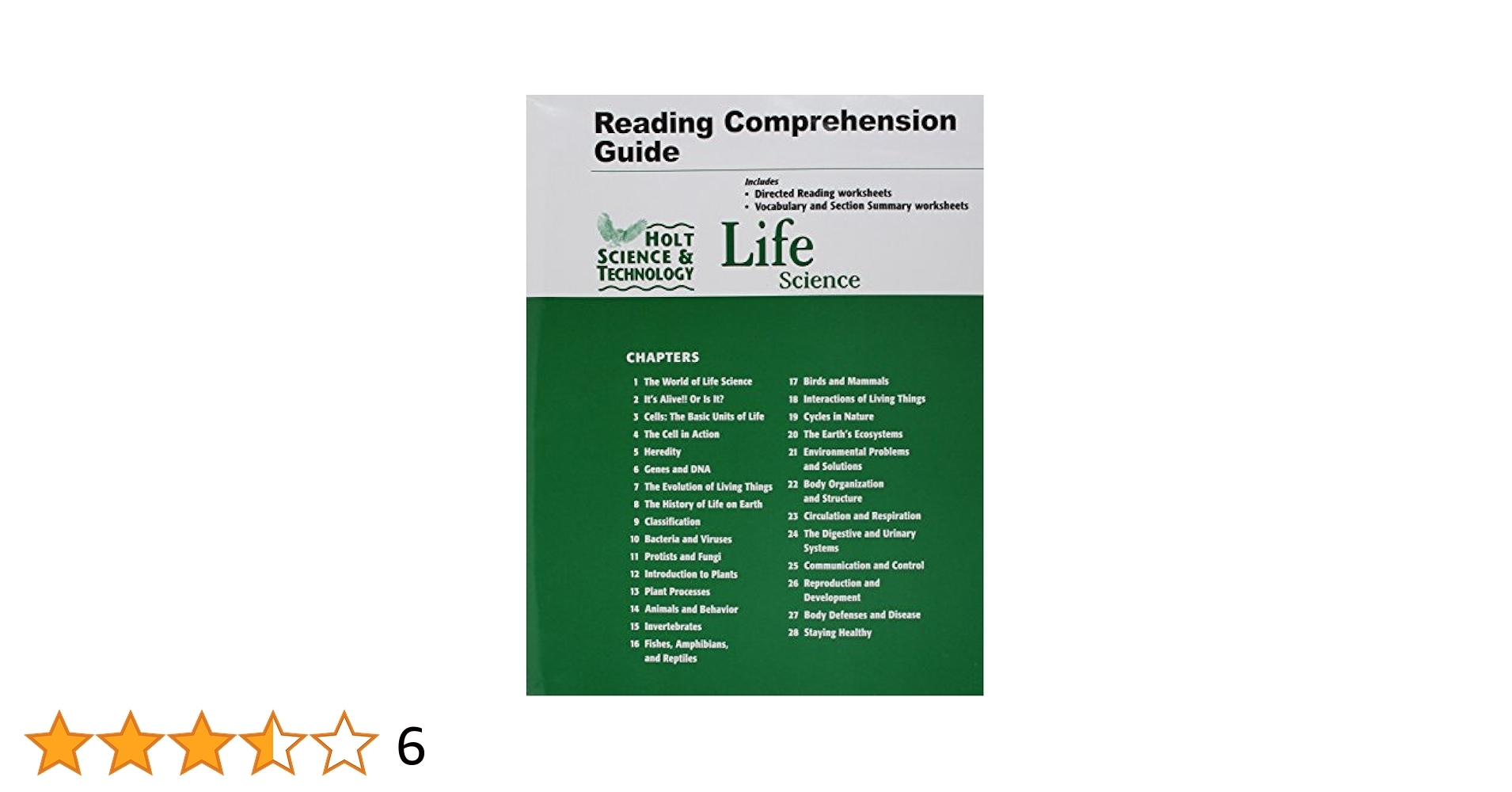 Amazon Reading And Comprehension Guide For Life Science Holt Science U0026 Technology 9780030360619 Holt Rinehart U0026 Winston Books