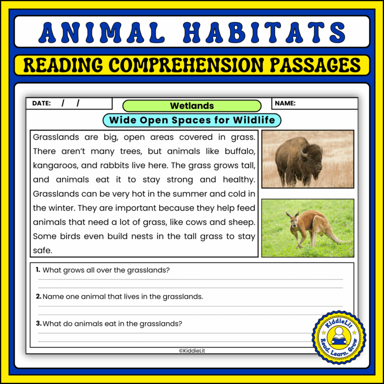 Animal Habitats Reading Comprehension Passages And Questions For K 2 Students Fun And Engaging Lea Made By Teachers