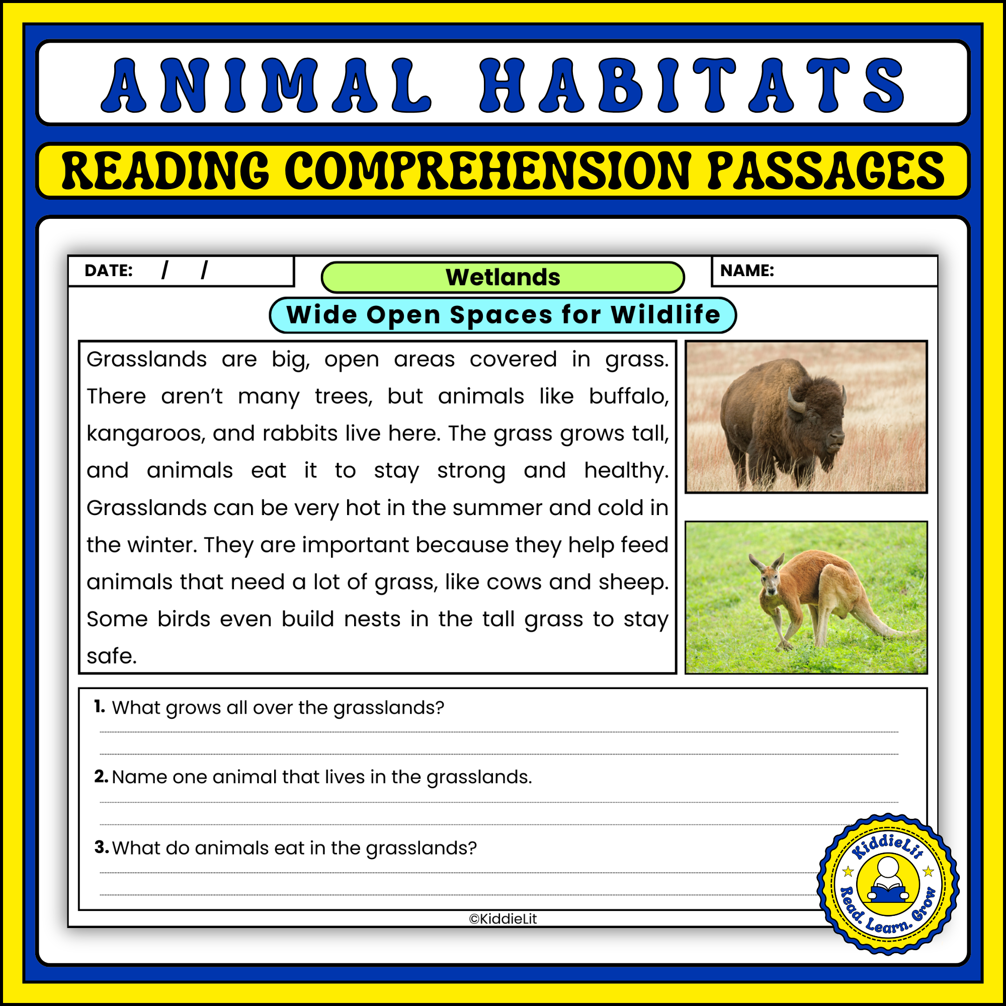 Animal Habitats Reading Comprehension Passages And Questions For K 2 Students Fun And Engaging Lea Made By Teachers
