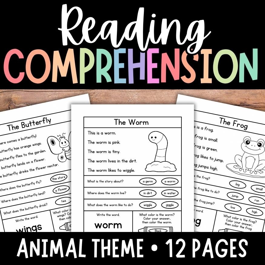 ANIMAL Reading Comprehension Worksheets Kindergarten Reading Reading Passages With Questions First Grade Reading Second Grade Reading Etsy