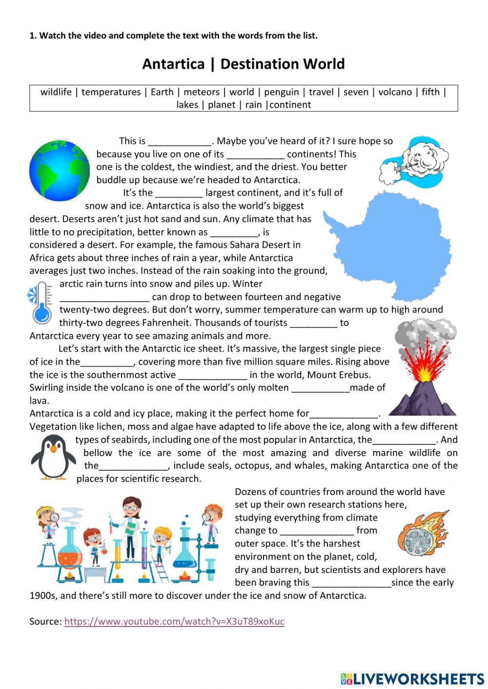 Antarctic Worksheet Live Worksheets Worksheets Library