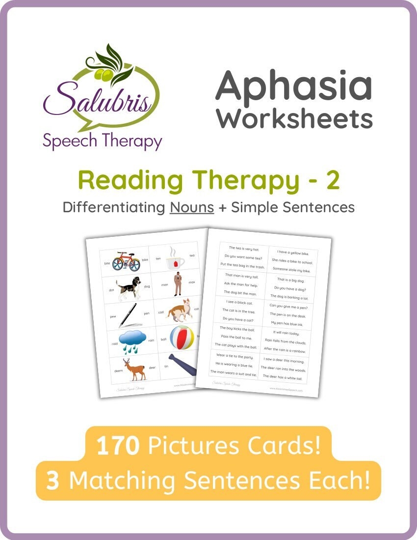 Reading Comprehension Worksheets Adults Aphasia