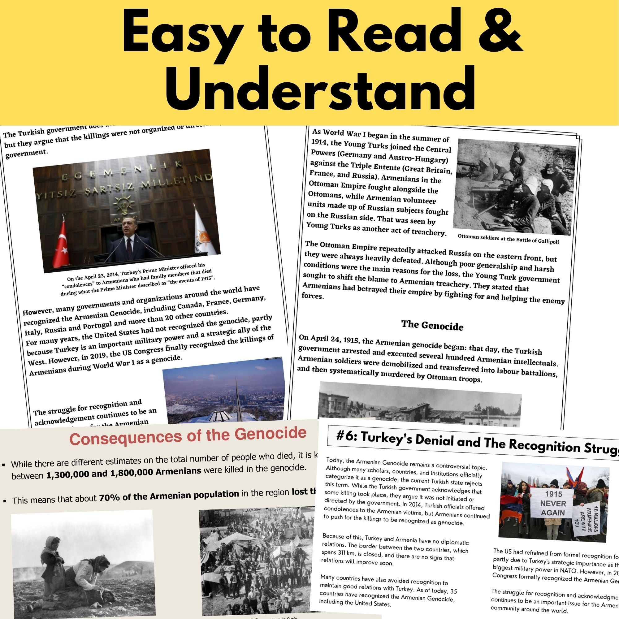 Armenian Genocide Lesson Reading Comprehension Station Activity Worksheets PPT Made By Teachers