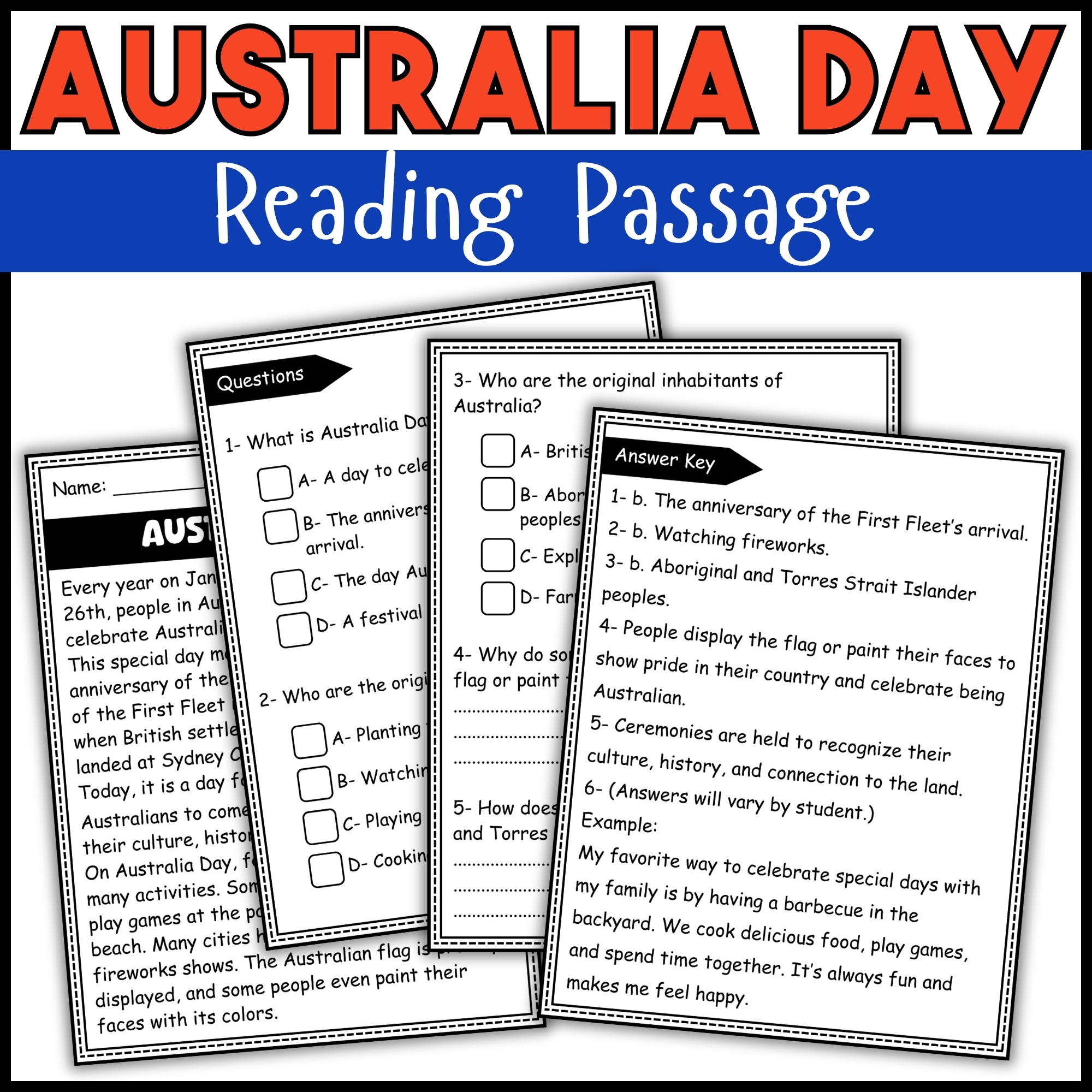Reading Comprehension Worksheets Grade 3 Australia