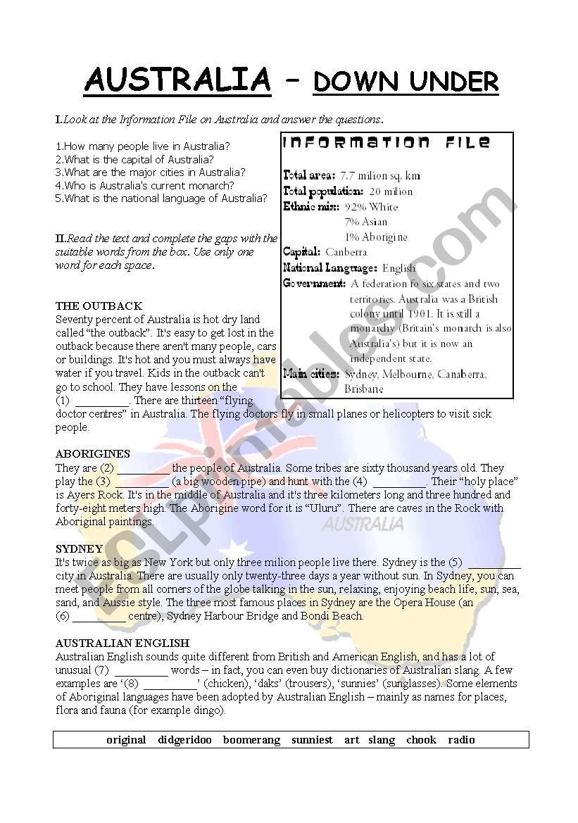 Year 6 Reading Comprehension Worksheets Australia