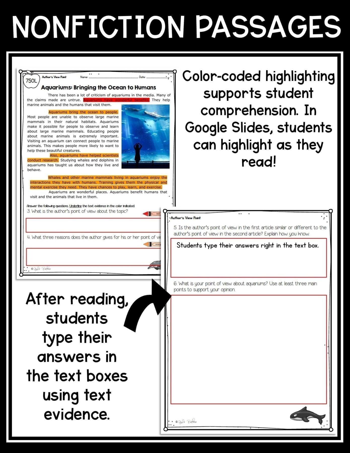 Author s Point Of View Reading Passages Worksheets Anchor Chart 3rd Grade RI 3 6