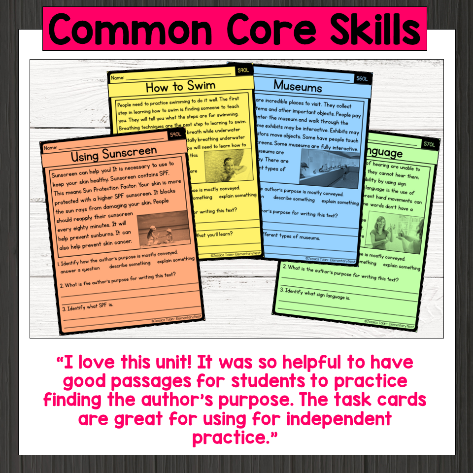 Author s Purpose Worksheets And Reading Comprehension RI 2 6