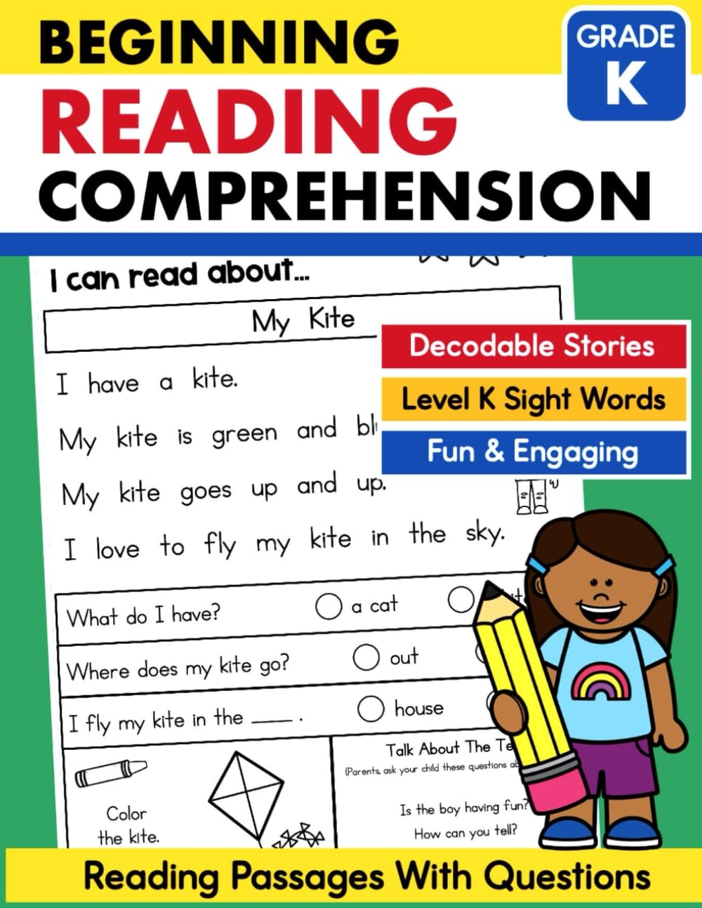 Beginning Reading Comprehension For Kindergarten Workbook By J Ecochardt