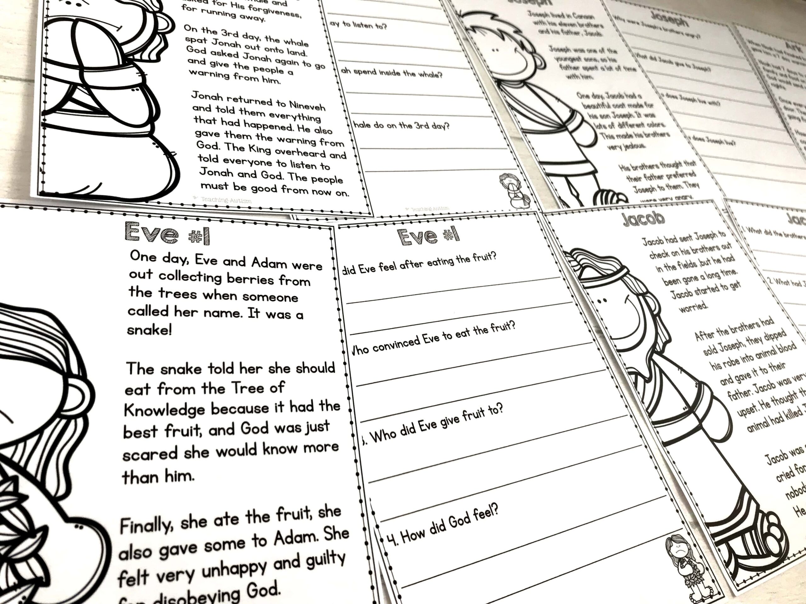 Bible Stories Reading Comprehension Passages And Questions 