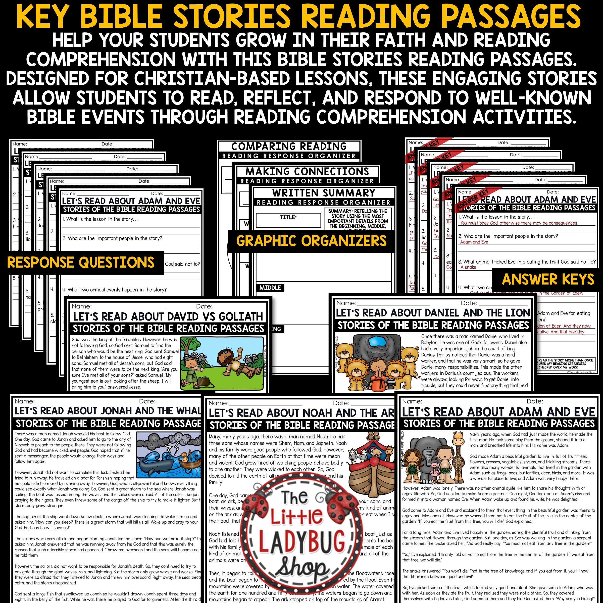 Bible Study Lessons Stories Reading Comprehension Passages The 