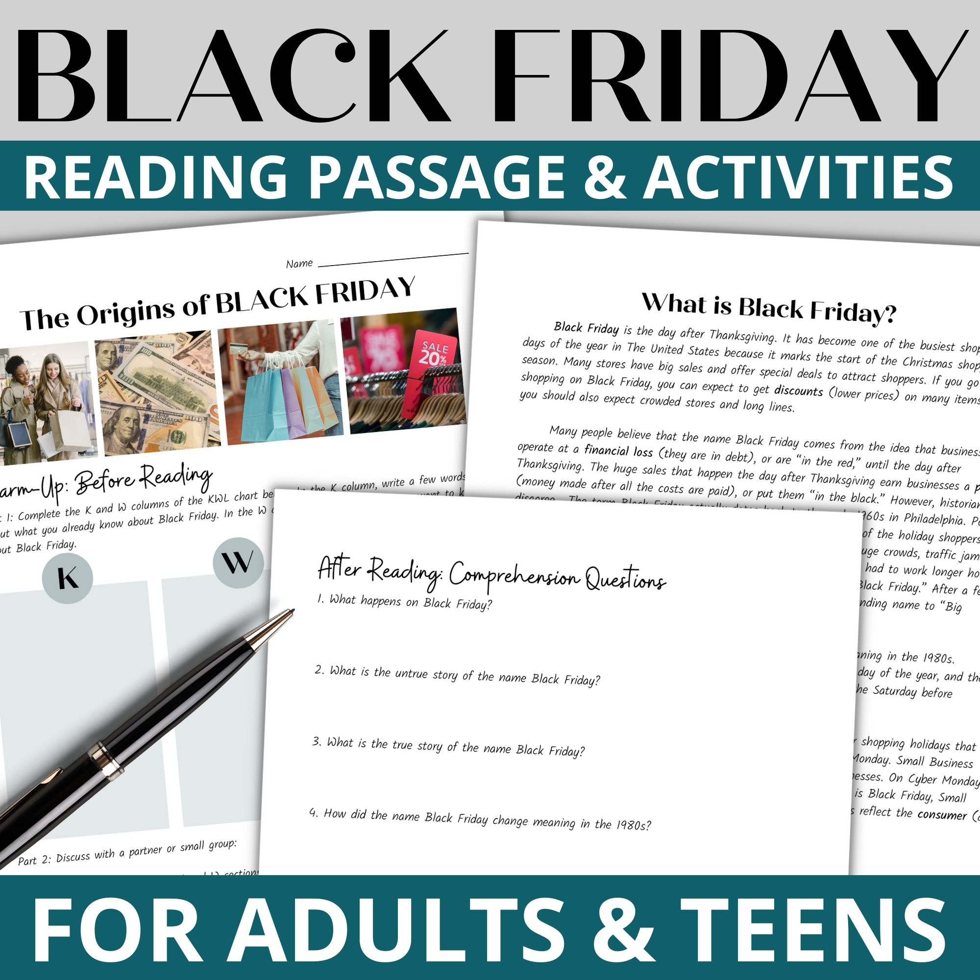 Black Friday Reading Comprehension Activities For ESL Adults And Teens Made By Teachers