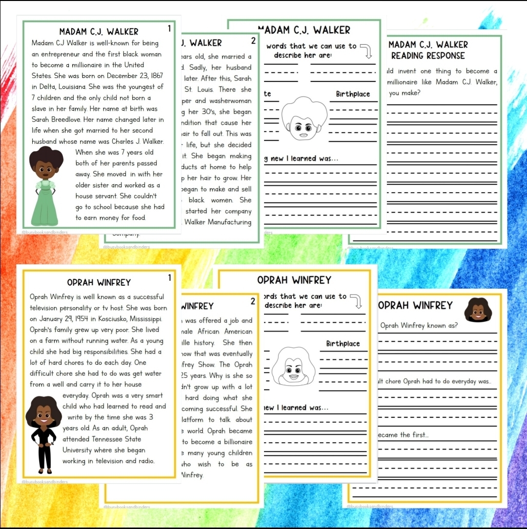 Reading Comprehension Worksheets On Black History