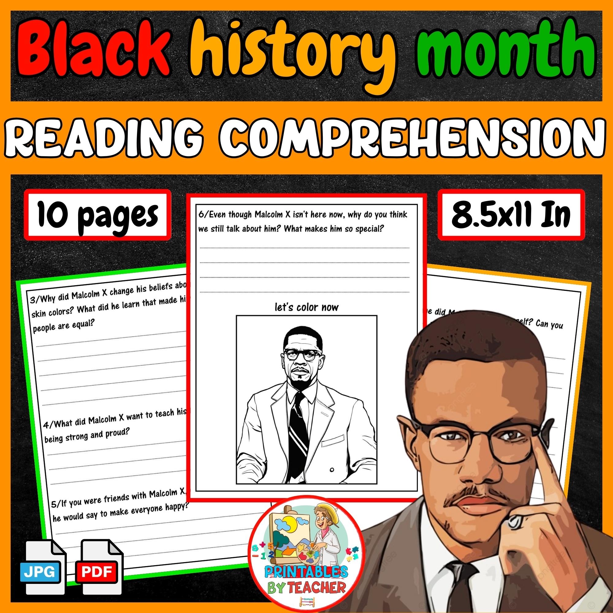 Black History Month Activities Malcolm X Reading Comprehension Passage Classful