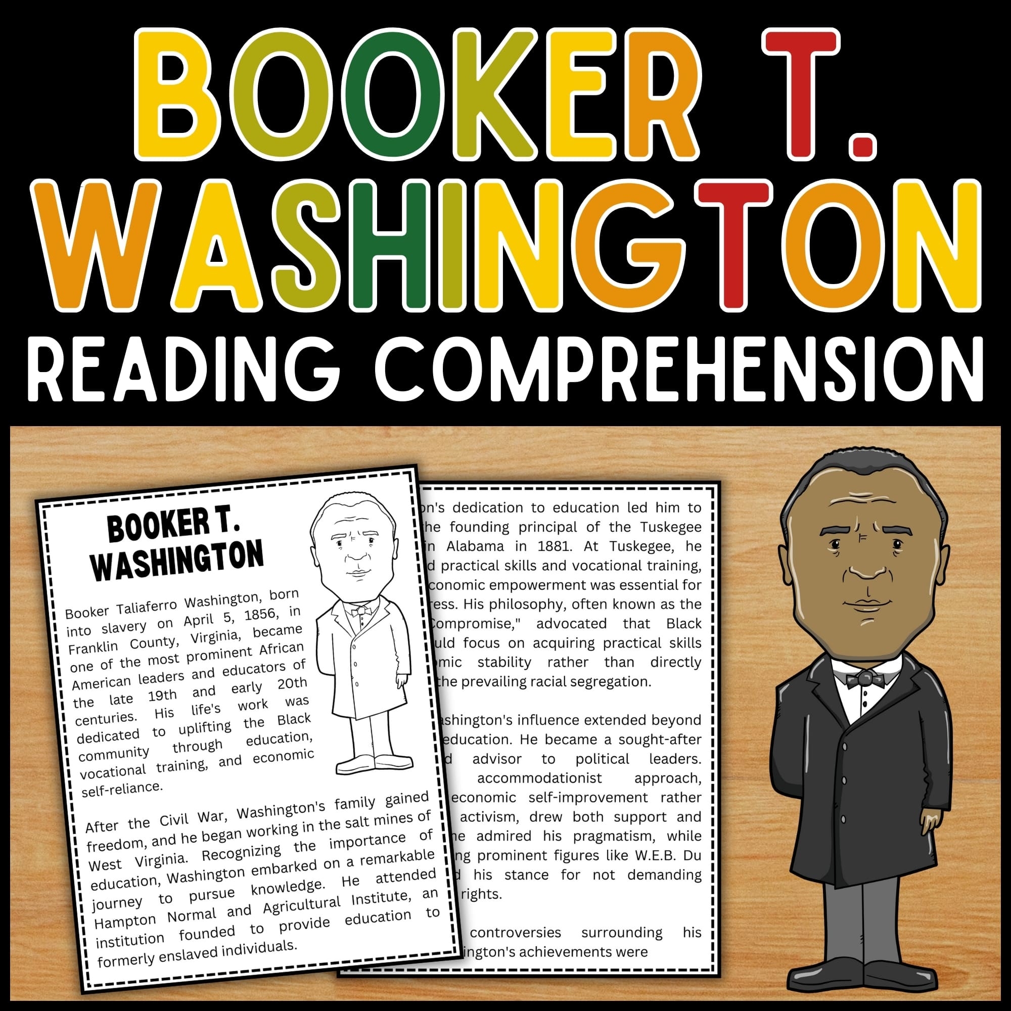 Black History Month Booker T Washington Reading Comprehension 