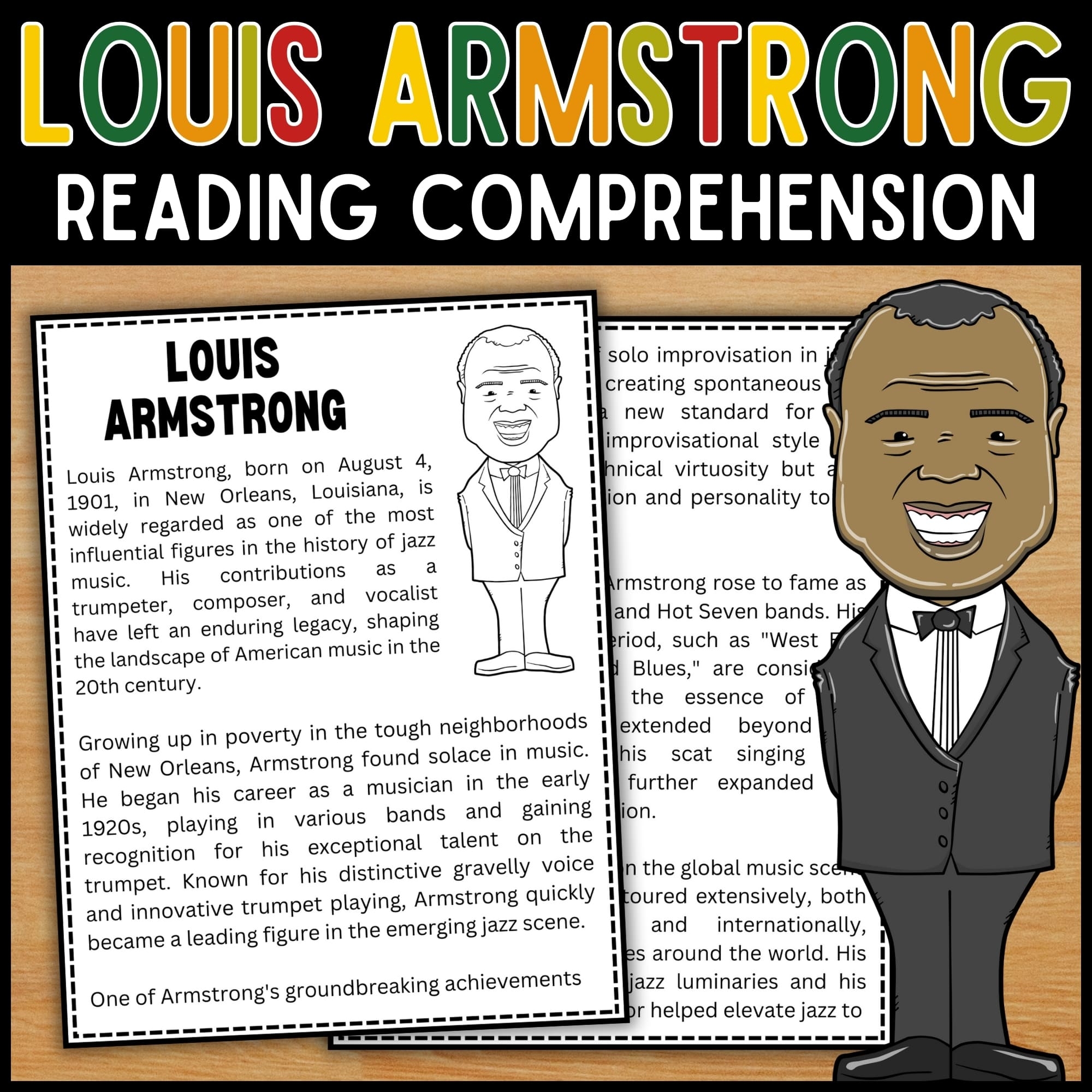 Black History Month Louis Armstrong Reading Comprehension Passage U0026 Questions Made By Teachers