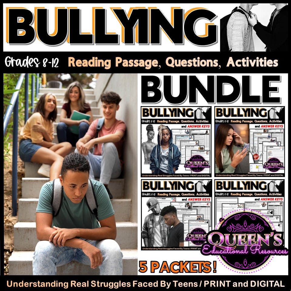 Bullying Reading Passage And Activities Bullying Worksheets Antibullying Classful