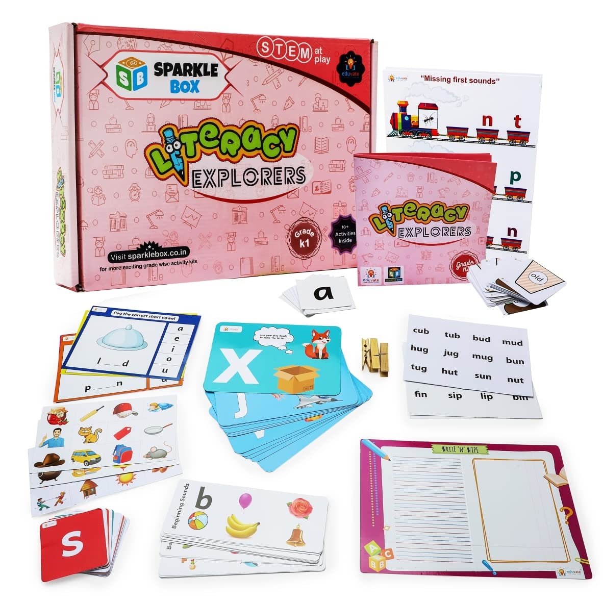 Buy Sparklebox Early Alphabet Learning Kit For Kids Grade K1 II Ideal For Toddlers Age 3 4 Years II English Alphabet Learning Number U0026 Spelling Games II Letters Puzzles Toy U0026 Phonics II